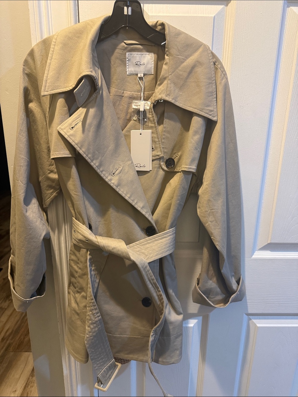 Rails Beige Trench Coat with Removable Belt